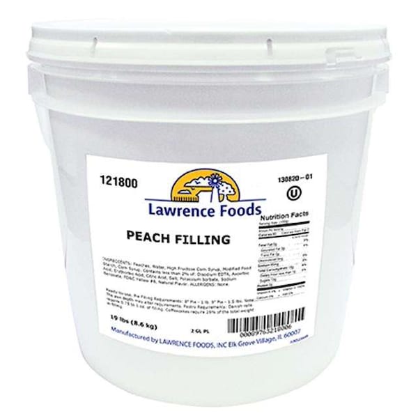Lawrence Foods Deluxe Peach Filling 2 gal. Pail 121800 - main